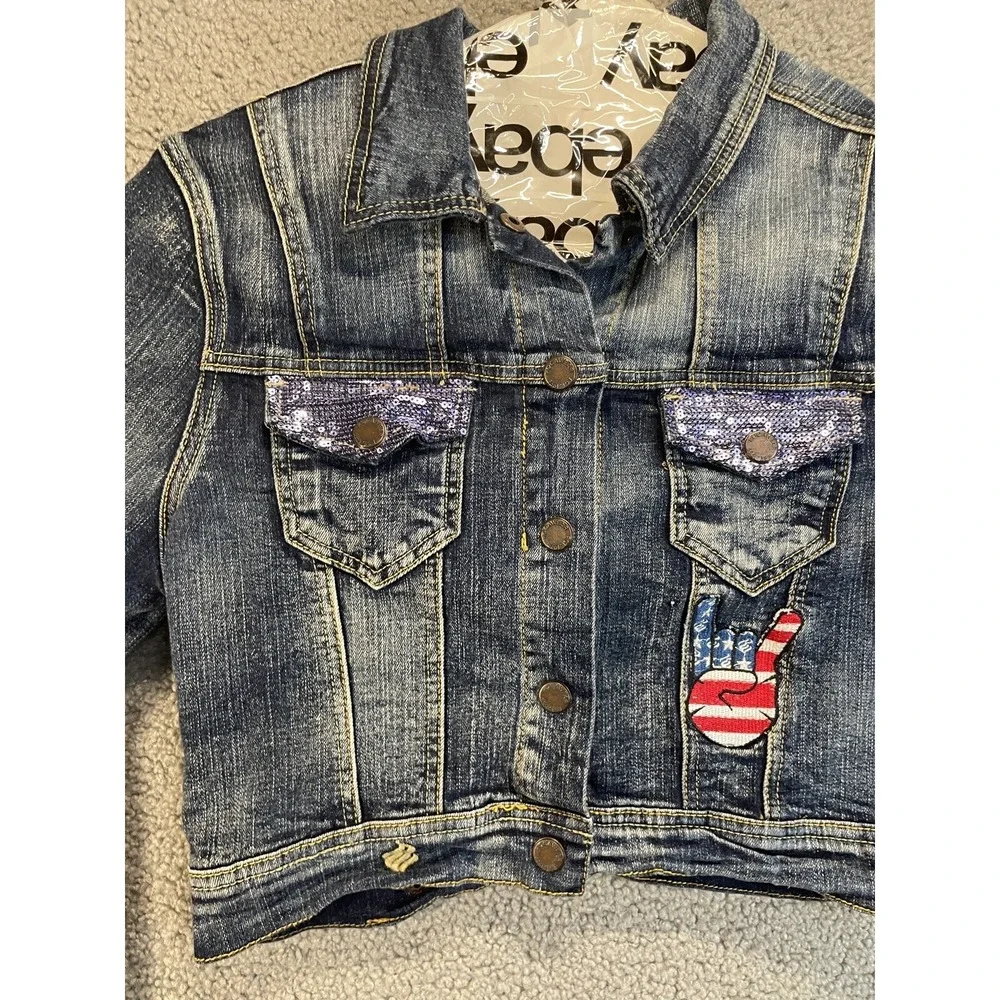 Vintage Rocawear Denim Jacket Graffiti Streetwear Youth Large‎